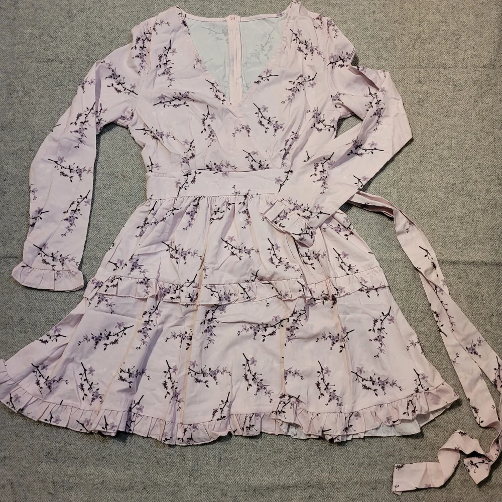 ✨️Pink Floral Ruffle Dress - Picture 2 of 7
